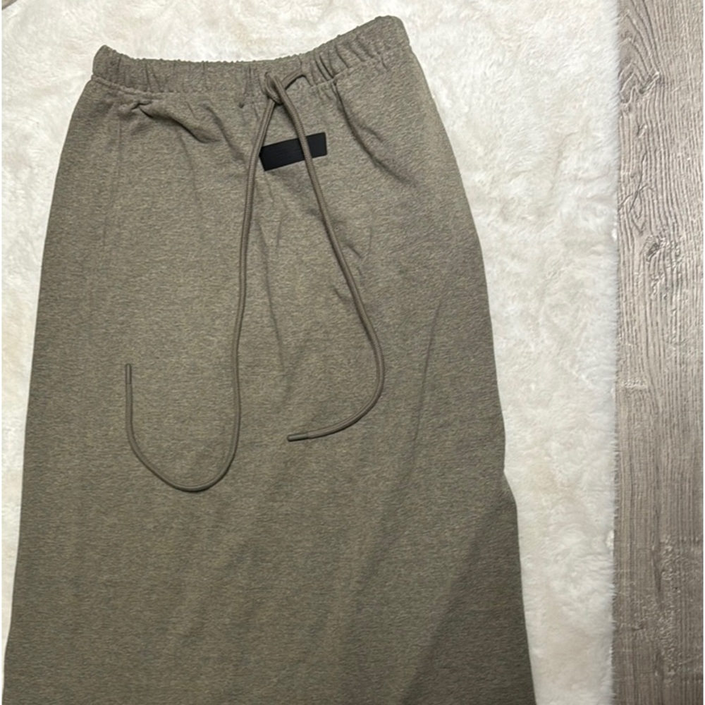 Green Gray Midi Pencil Skirt for Casual Work